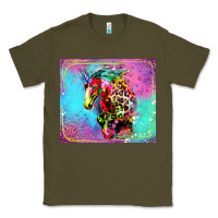 Army Green Colorful Unicorn Horse Classic Tee - LillyAllenDesigns