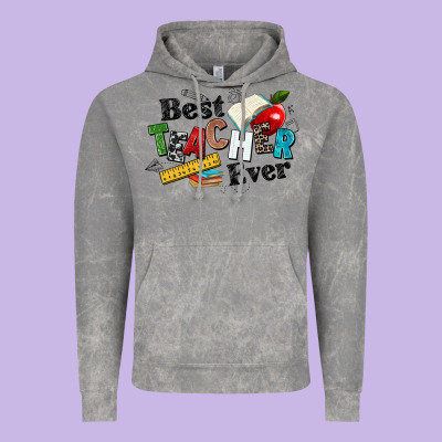 Best Teacher Ever Vintage Hoodie Designed By Nancycooperartshop