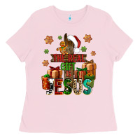 Bubblegum Pink The real gift is Jesus Ladies Tee - NancyCooperArtShop
