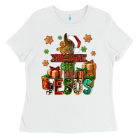 White The real gift is Jesus Ladies Tee - NancyCooperArtShop