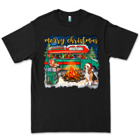 Black Merry Christmas with camper van Premium Tee - NancyCooperArtShop