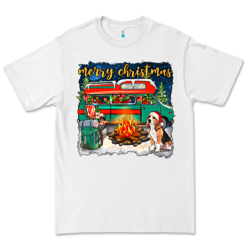 Merry Christmas With Camper Van Premium Tee by NancyCooperArtShop | Teevron