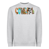Heather Grey Cowgirl Min Heavyweight Sweatshirt - CowCowDesign