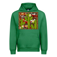 Emerald aztec cowhide cactus background Urban Hoodie - Artiststas