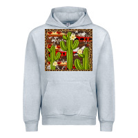 Heather Grey aztec cowhide cactus background Urban Hoodie - Artiststas