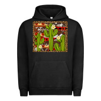 Pigment Black aztec cowhide cactus background Urban Hoodie - Artiststas