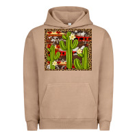 Pigment Burro aztec cowhide cactus background Urban Hoodie - Artiststas