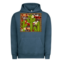 Aztec Cowhide Cactus Background Urban Hoodie | Teevron