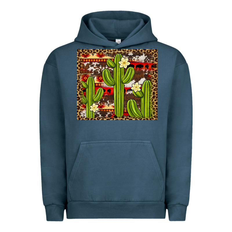 Aztec Cowhide Cactus Background Urban Hoodie by Artiststas | Teevron