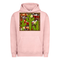 Pigment Salmon aztec cowhide cactus background Urban Hoodie - Artiststas