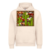 Sandshell aztec cowhide cactus background Urban Hoodie - Artiststas