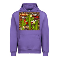 Tulip aztec cowhide cactus background Urban Hoodie - Artiststas