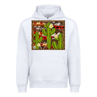 White aztec cowhide cactus background Urban Hoodie - Artiststas