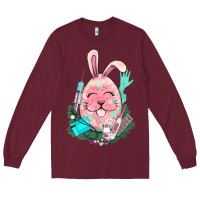 Burgundy Easter egg Nurse Easter Day Long Sleeve Tee - HowdyJamesFarm