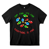 Black i'm fine it's fine everything is fine Heavy Core Tee - MaliasSmallBusiness