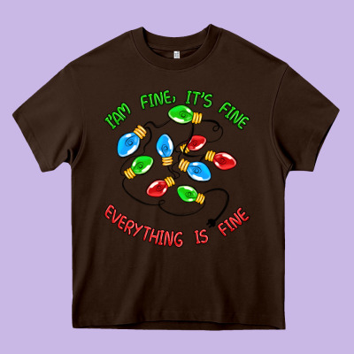 I'm Fine It's Fine Everything Is Fine Heavy Core Tee Designed By Maliassmallbusiness