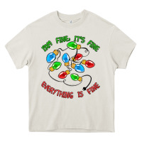 Cream i'm fine it's fine everything is fine Heavy Core Tee - MaliasSmallBusiness