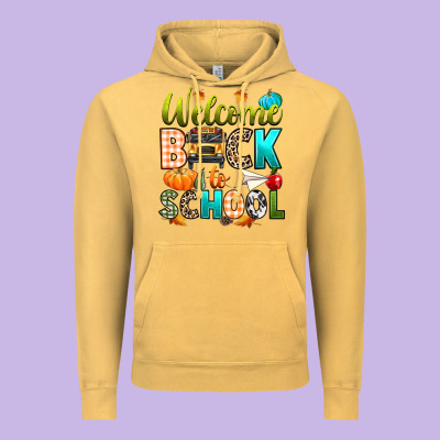 Welcome Back To School Fall Vintage Hoodie Designed By Texasbilliewilder
