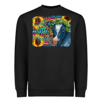 Black Cow Serape Just a Little Moody Heavyweight Sweatshirt - CowCowDesign