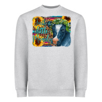 Heather Grey Cow Serape Just a Little Moody Heavyweight Sweatshirt - CowCowDesign