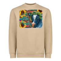 Mushroom Cow Serape Just a Little Moody Heavyweight Sweatshirt - CowCowDesign
