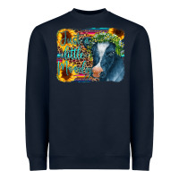 Navy Cow Serape Just a Little Moody Heavyweight Sweatshirt - CowCowDesign