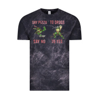 Cloud Black say pizza to drugs say no to yes Vintage Tee - tuanDangUi