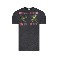 Vintage Black say pizza to drugs say no to yes Vintage Tee - tuanDangUi
