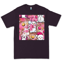 Plum Pink Christmas cute snowman Premium Tee - NancyCooperArtShop