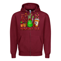 Burgundy pharmacy tech christmas Zipper Hoodie - FaDigitalArtStudio