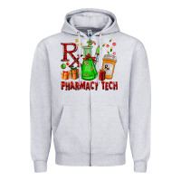 Heather Grey pharmacy tech christmas Zipper Hoodie - FaDigitalArtStudio