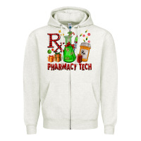 Oatmeal Heather pharmacy tech christmas Zipper Hoodie - FaDigitalArtStudio