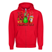 Red pharmacy tech christmas Zipper Hoodie - FaDigitalArtStudio