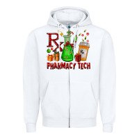 White pharmacy tech christmas Zipper Hoodie - FaDigitalArtStudio