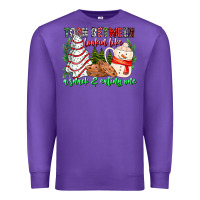 Purple Torn Between Looking Like A Snack Eating One Premium Sweatshirt - CowhideDigitalArt