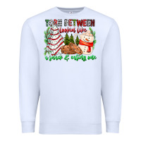 White Torn Between Looking Like A Snack Eating One Premium Sweatshirt - CowhideDigitalArt