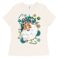 Bone Western Santa Christmas Ladies Tee - NancyCooperArtShop