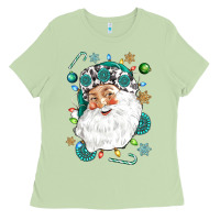 Matcha Western Santa Christmas Ladies Tee - NancyCooperArtShop