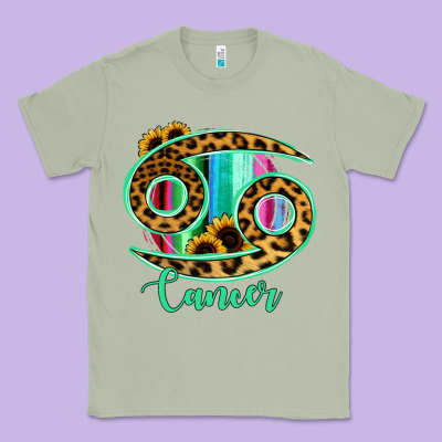 Cancer Zodiac Sign Sunflower Leopard Serape Classic Tee Designed By Ranaportraitstore