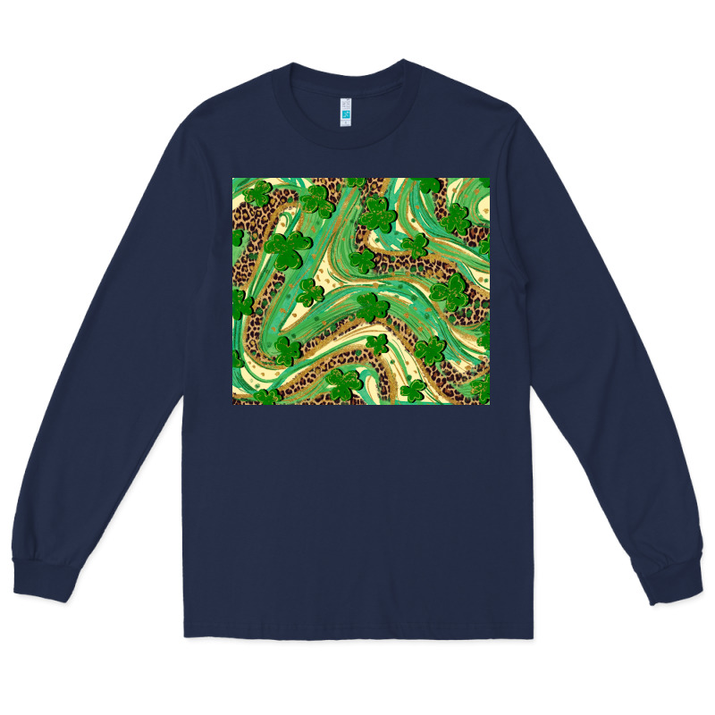 St. Patrick's Day Shamrock Leopard Long Sleeve Tee by RanaPortraitStore | Teevron