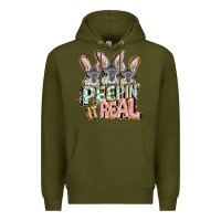 Army Green peepin' it real easter day Premium Hoodie - FaDigitalArtStudio