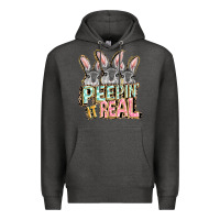 Charcoal Heather peepin' it real easter day Premium Hoodie - FaDigitalArtStudio