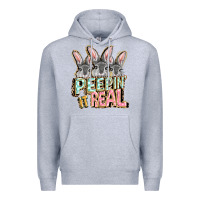 Heather Grey peepin' it real easter day Premium Hoodie - FaDigitalArtStudio