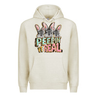 Oatmeal Heather peepin' it real easter day Premium Hoodie - FaDigitalArtStudio