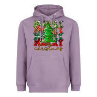 Lavender Merry Christmas Tree Heavyweight Hoodie - CowhideDigitalArt