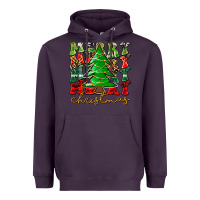 Plum Merry Christmas Tree Heavyweight Hoodie - CowhideDigitalArt