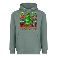 Sage Merry Christmas Tree Heavyweight Hoodie - CowhideDigitalArt