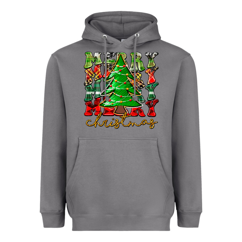 Merry Christmas Tree Heavyweight Hoodie by CowhideDigitalArt | Teevron