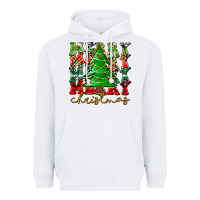 White Merry Christmas Tree Heavyweight Hoodie - CowhideDigitalArt