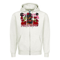Oatmeal Heather my dog is my valentine valentine's day Zipper Hoodie - FaDigitalArtStudio